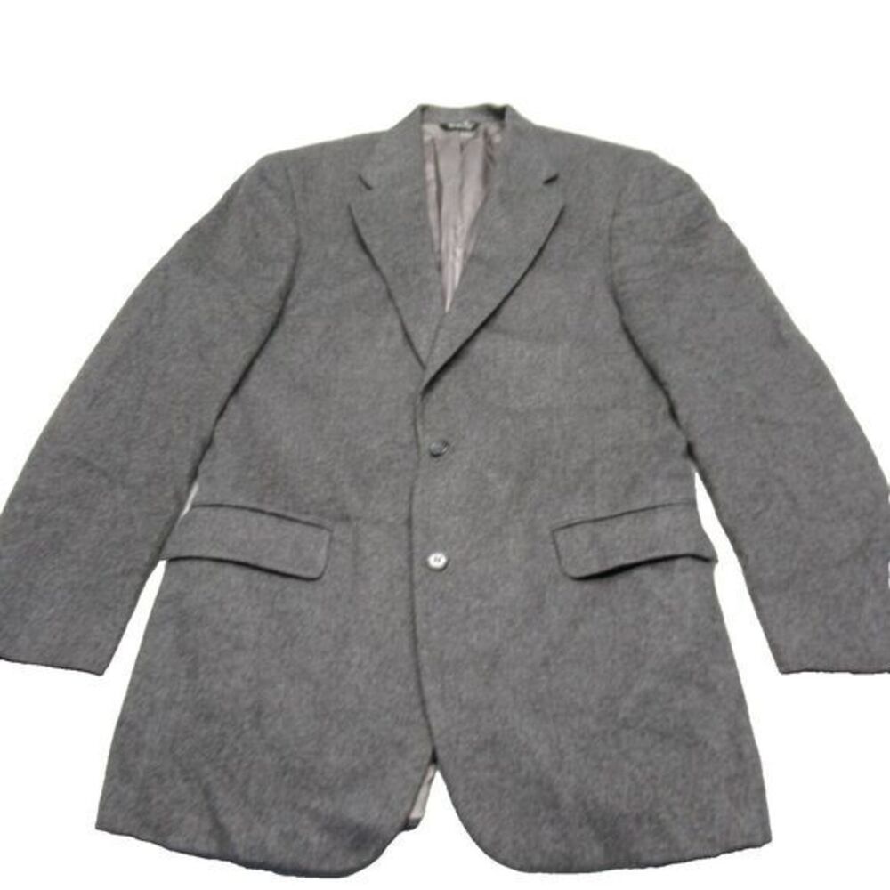 Lord & Taylor Cashmere Blazer Mens 40 Long‎ Grant Thomas Gray 2 Button 1 Vent